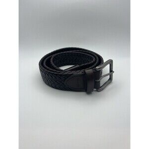 Wrangler Woven Leather Belt Dark‎ Brown Mens Adjustable 38" Length